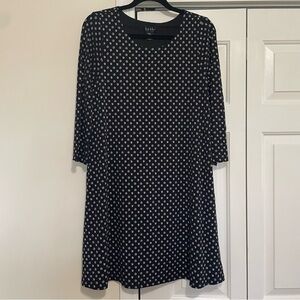 Nicole Miller New York Black White Dress Long Sleeve Size Medium